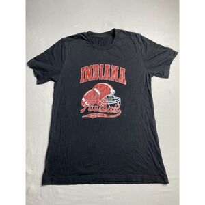 Indiana Hoosiers Football T Shirt Black Graphic Helmet NCAA Adult Tee
